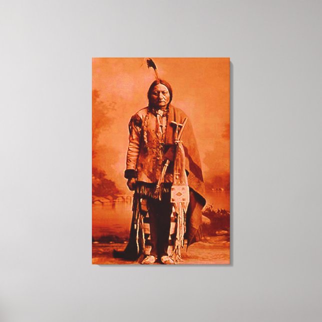 "Sitting Bull" na CANVAS Native American Rendering (Frente)