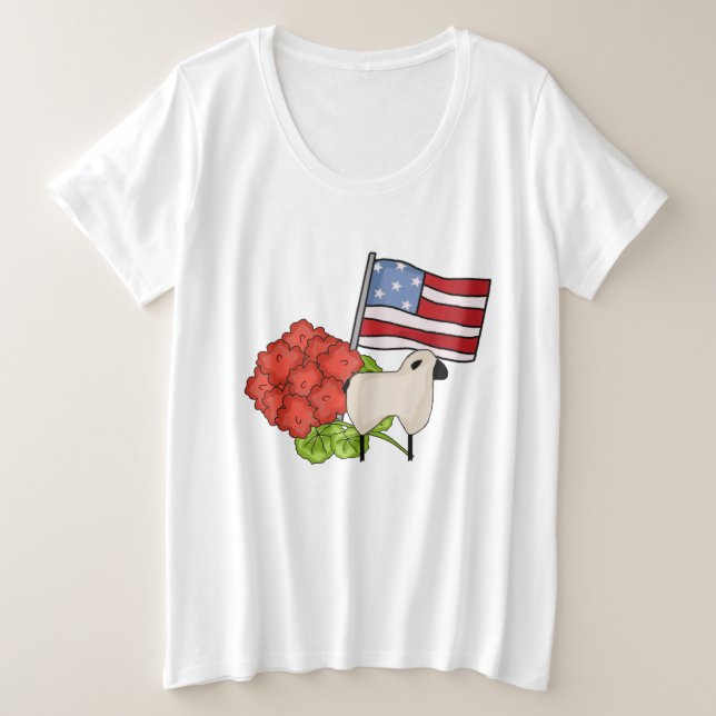 Size Camiseta do tamanho 4 de julho Plus (Frente do Design)