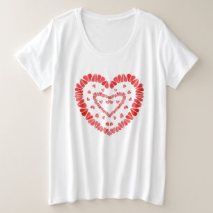 Size Camiseta Feminina Tamanho Plus SWEET HEARTS