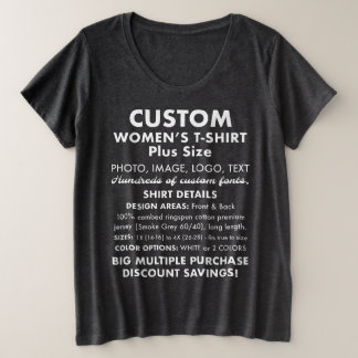 Size Camiseta Personalizada Feminina de Tamanho Plus