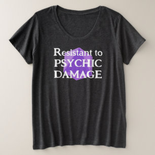 Size Camiseta Plus Feminina Resistente a Dano Psíquico