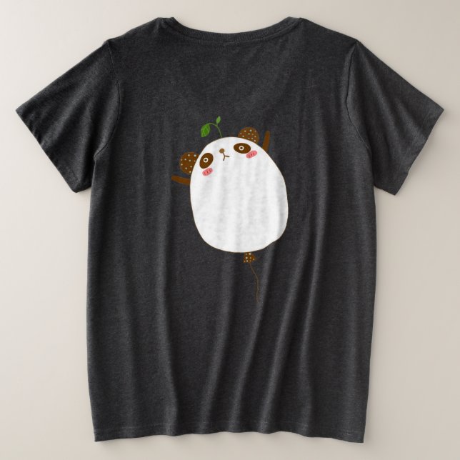 Size Camiseta Tamanho Plus Design Fofo de Panda (Verso do Design)
