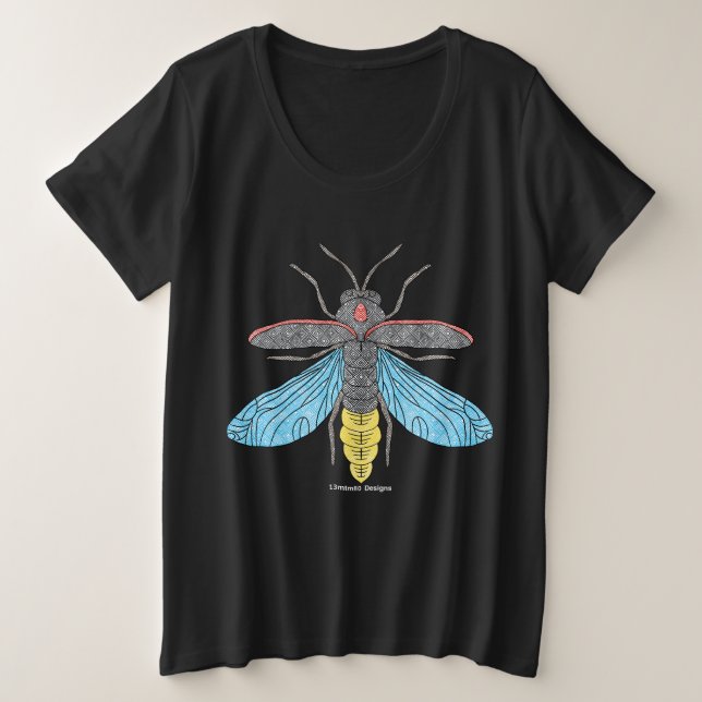 Size Firefly (vívido) - Camiseta Feminina Tamanho Plus (Frente do Design)