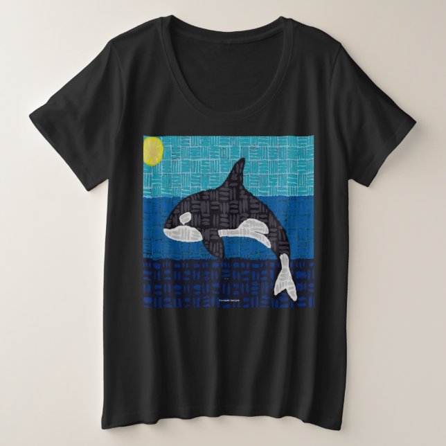 Size Orca (vívida) - Camiseta Feminina Tamanho Plus (Frente do Design)