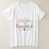 Simples é Bonito – Camiseta Feminina Tamanhos Plus