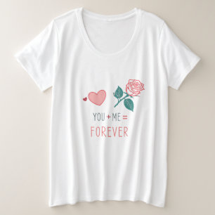 Size Você + Eu = Para Sempre! Camiseta Feminina Plus Si