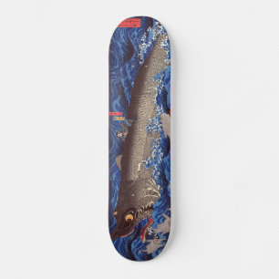 Skate 怪 物 鮫,国 Tubarão Monstro 芳, Kuniyoshi, U