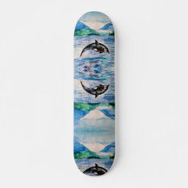 Skate 19.7cm da arte da aguarela da baleia