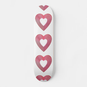Skate "3-D" Corações Vermelho e Rosa