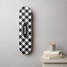 Skate 70s Checks and Circles Black and White