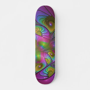 Skate A Colorida Arte Fractal Abstrata Trippy Luminosa