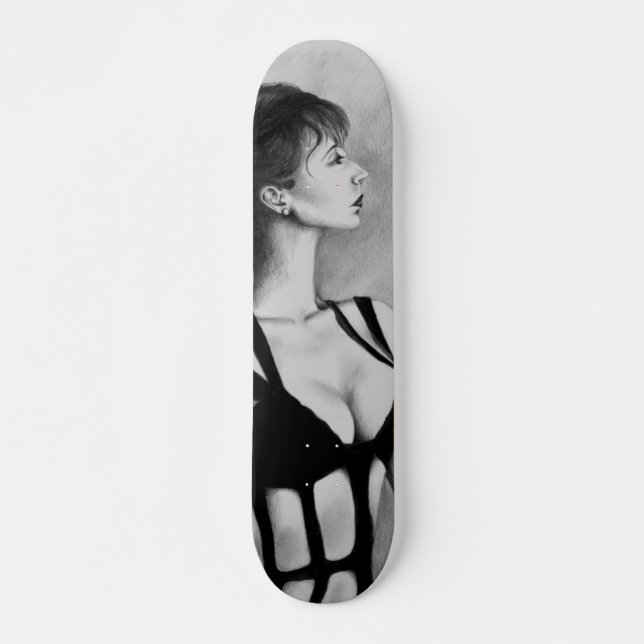 Skate A dama Original Arte Retrato Desenho Skatedeck (Frente)