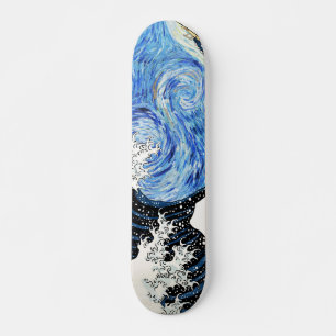 Skate A Grande Onda de Kanagawa em Noite Estrelada