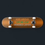 Skate A ou B Zona sombreada<br><div class="desc">A cor laranja de fundo é selecionada para usar o selecionador de cores. Pode adicionar acima ou abaixo da área sombreada escura nos lados. Todas as três camadas de texto são removidas.</div>