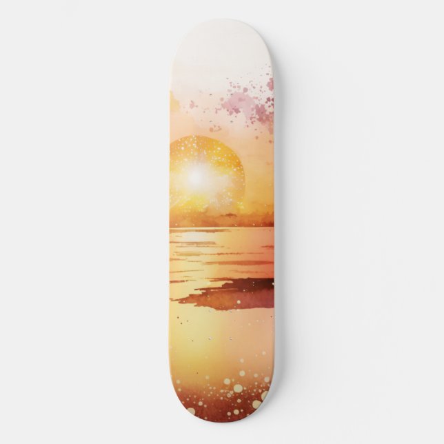 Skate A Série Praia Aquarela Design 3 (Frente)