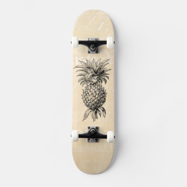 Skate Abacaxis da ilustração do abacaxi dos 1800s do (Frente)