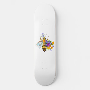 Skate Abeja flor com plantas silvestres