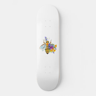 Skate Abeja flor com plantas silvestres