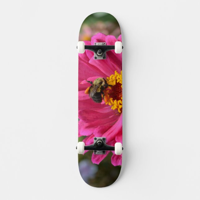 Skate Abelha de mel de mãe floral rosa elegante (Frente)