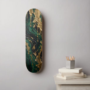 Skate Abismo Esmeralda - Luxo Verde Preto e Ouro Líquido