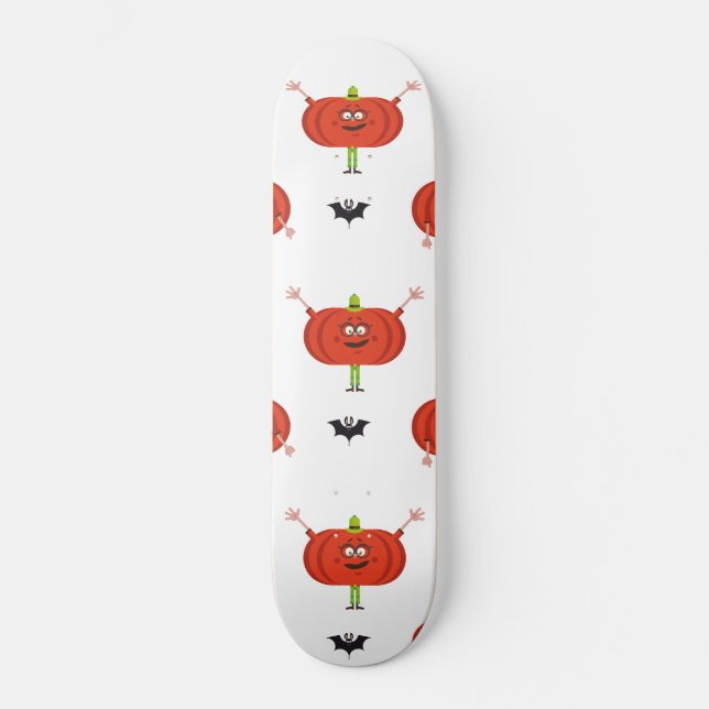 Skate Abóboras de halloween, abóboras, padrão de aranha  (Frente)