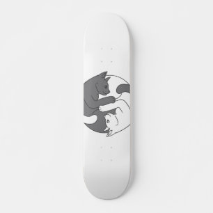 Skate Abraço de gato branco e preto - Escolha a cor de 