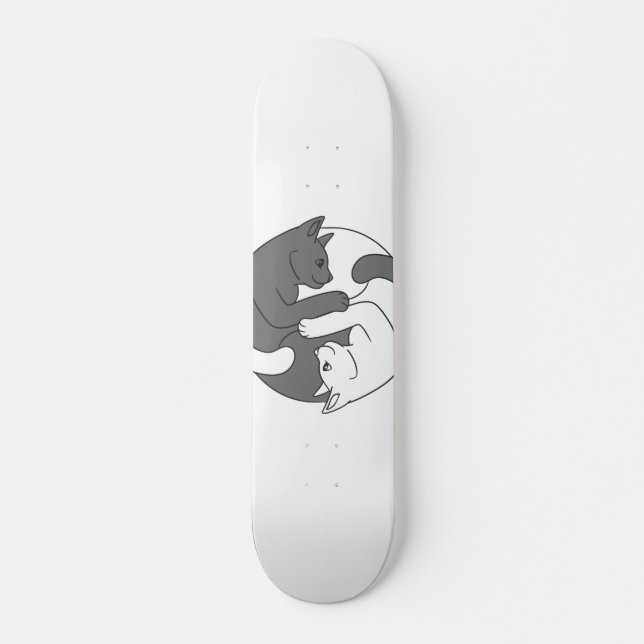 Skate Abraço de gato branco e preto - Escolha a cor de f (Frente)