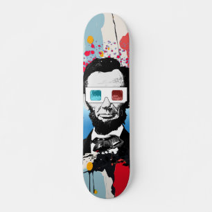 Skate Abraham Lincoln Pop Art Color Splatter Rua