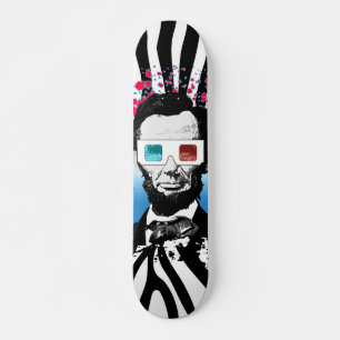 Skate Abraham Lincoln Pop Art Estilo de Rua com Impressã