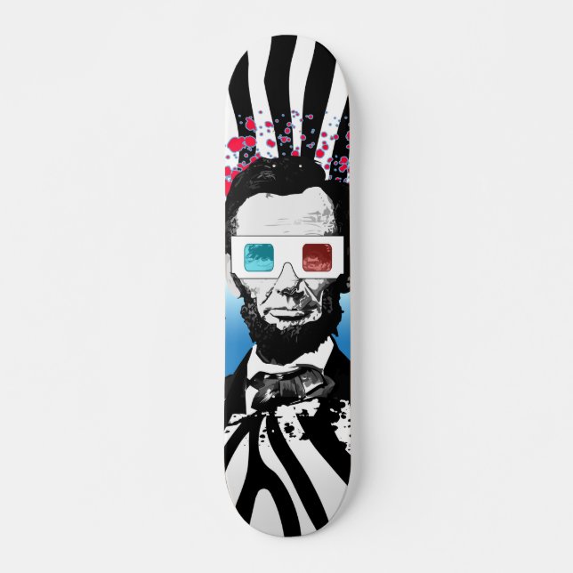 Skate Abraham Lincoln Pop Art Estilo de Rua com Impressã (Frente)