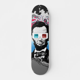 Skate Abraham Lincoln Pop Art Onda do Oceano Design de R