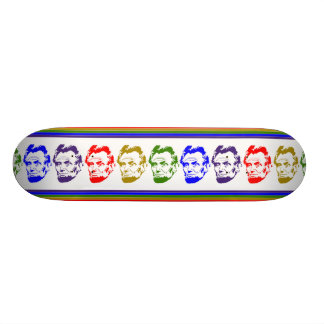 Skate Abraham Lincoln Retro-Painéis Multicolores