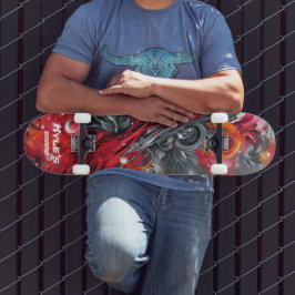 Skate Abstract airbrush street art in reds and grays