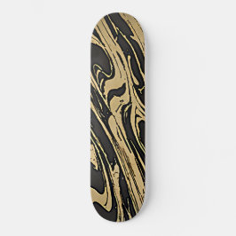 Skate Abstract Fluid Art - Black Marble Effect