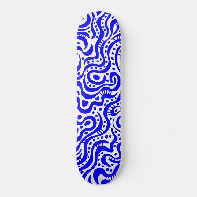 Skate Abstrato 041211v1 - Azul em branco (Frente)