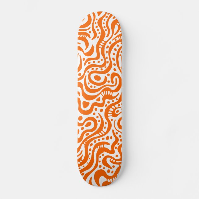 Skate Abstrato 041211v1 - Laranja em branco (Frente)