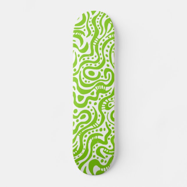Skate Abstrato 041211v1 - Verde marciano em branco (Frente)
