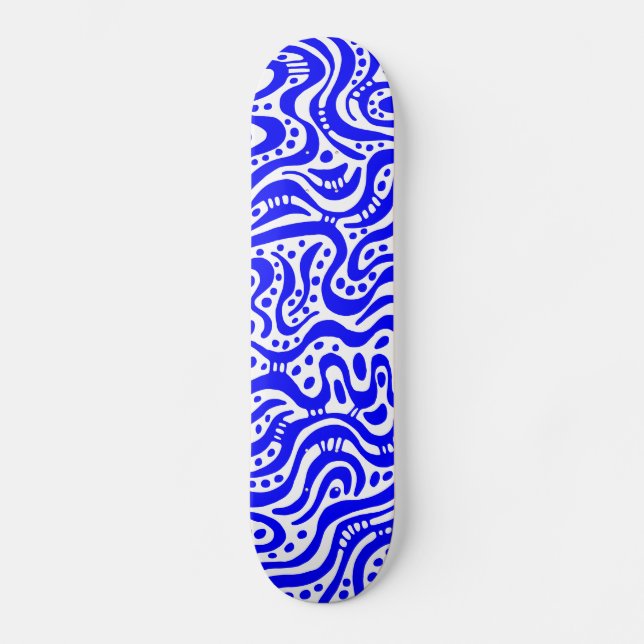 Skate Abstrato 041211v2 - Azul em branco (Frente)