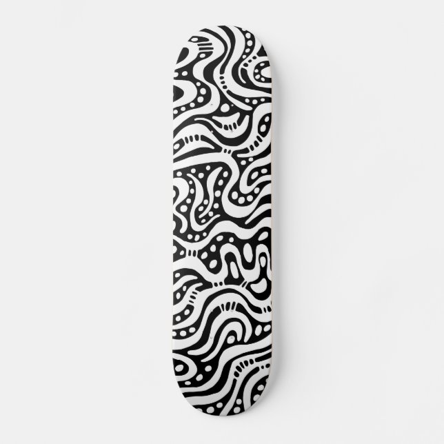 Skate Abstrato 041211v2 - Branco em preto (Frente)