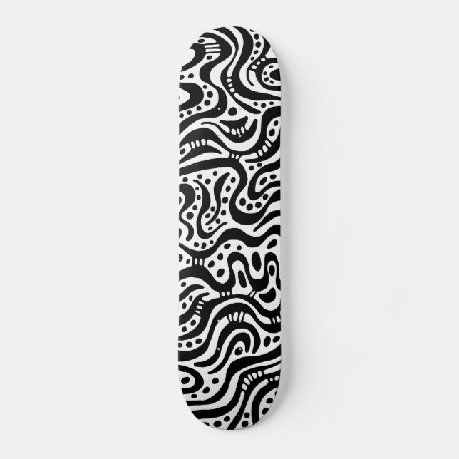 Skate Abstrato 041211v2 - Preto em branco (Frente)