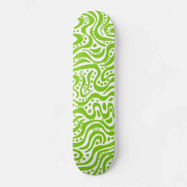 Skate Abstrato 041211v2 - Verde marciano em branco (Frente)