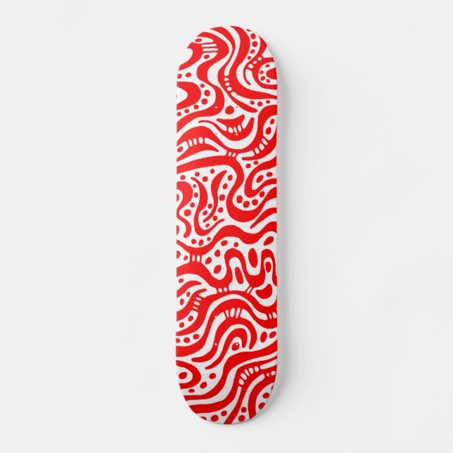Skate Abstrato 041211v2 - Vermelho em branco (Frente)