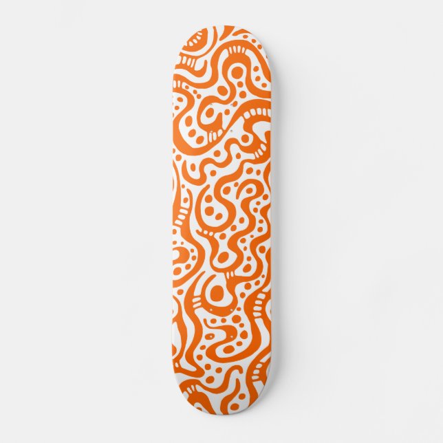 Skate Abstrato 041211v3 - Laranja em branco (Frente)