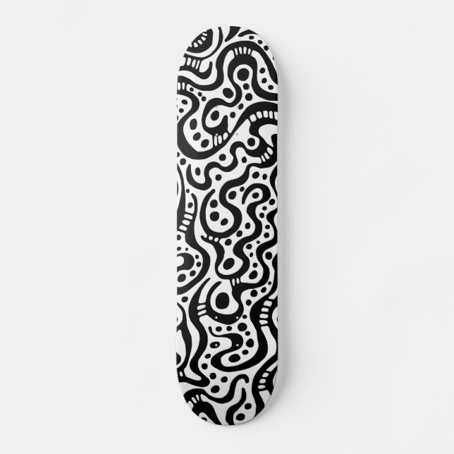 Skate Abstrato 041211v3 - Preto em branco (Frente)