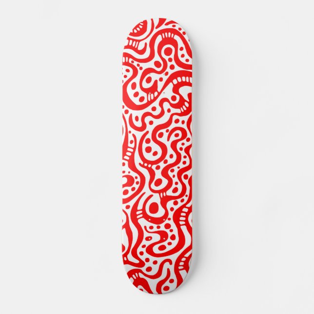 Skate Abstrato 041211v3 - Vermelho em branco (Frente)