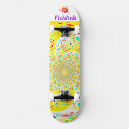 Skate Abstrato amarelo-giro