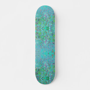 Skate Abstrato Aqua Green e Purple Coneflower Garden