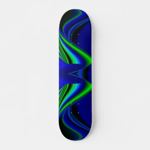 Skate Abstrato Arco-íris a verde e azul