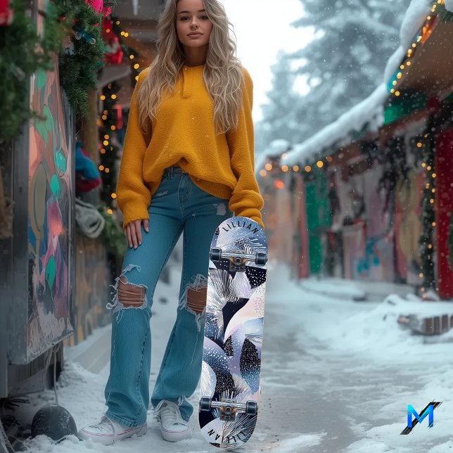 Skate Abstrato azul celestial Elegante e Padrões fluente (Criador carregado)