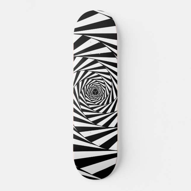 Skate Abstrato Black & White Swirl Spirway Art (Frente)
